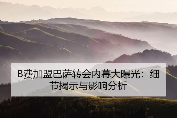 B费加盟巴萨转会内幕大曝光：细节揭示与影响分析
